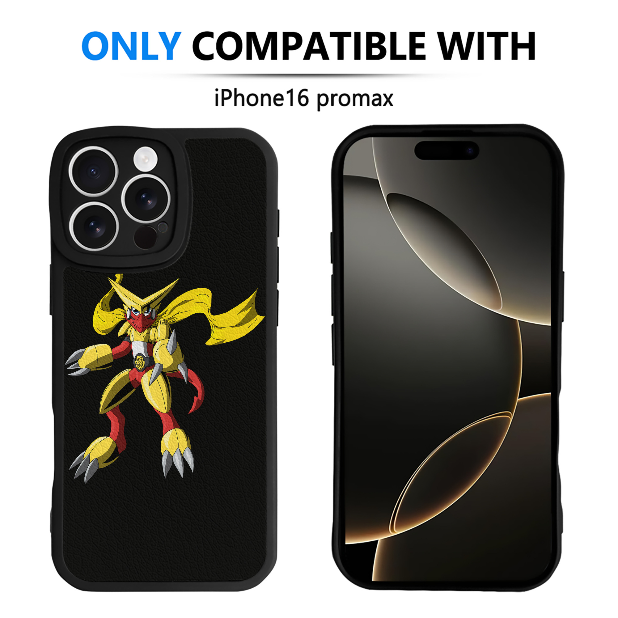 （画像用） Digimon デジタルモンスター/デジモン 【iPhone 16シリーズ対応】シリコンスマホケース（レザー調） 材質：シリコン